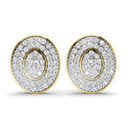 Lab Grown Diamond Earrings 1.37 Carat IGI Certified Round Shape F-G VS | 925 Sterling Silver Gold Plated Fashion Earrings