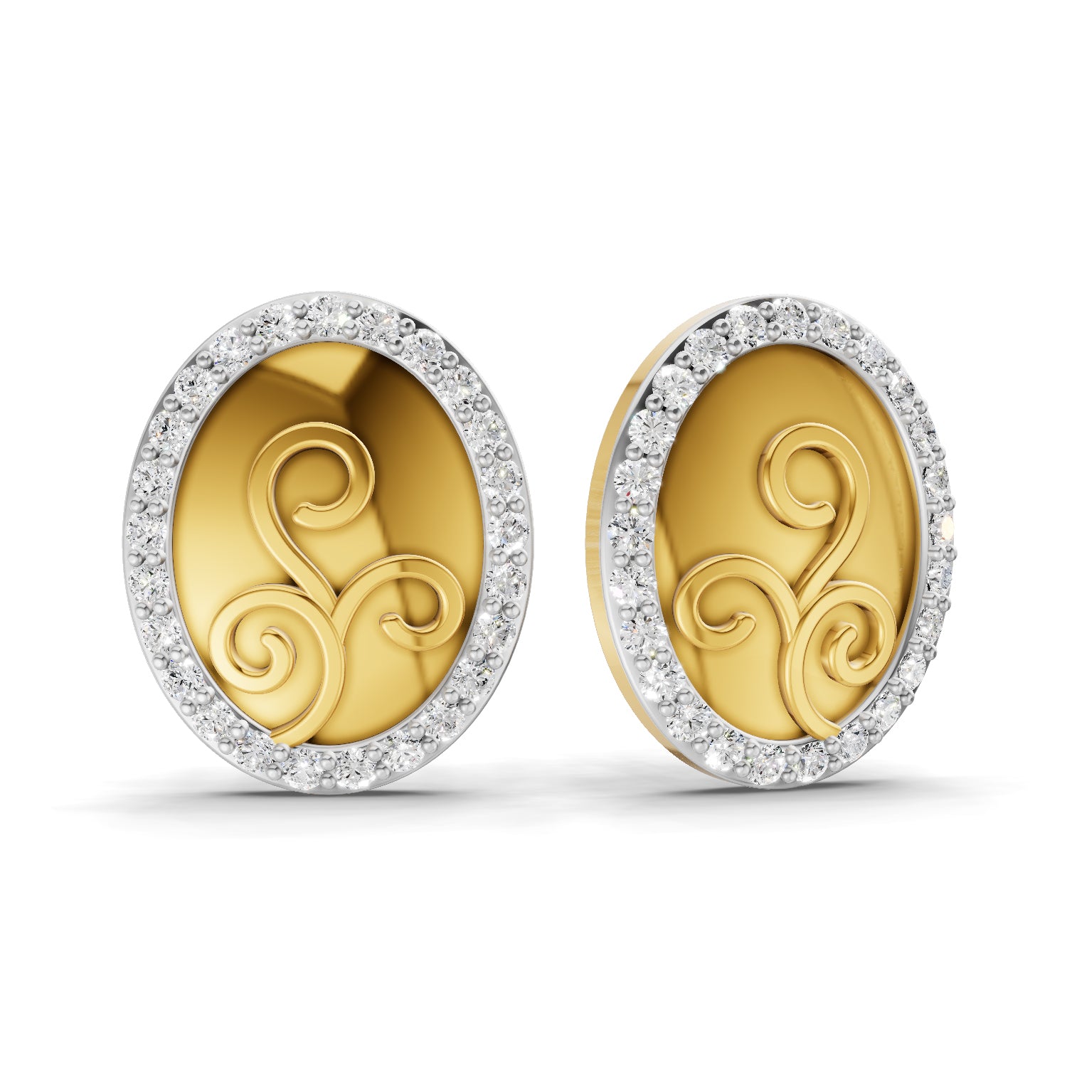 Lab Grown Diamond Earrings 0.07 Carat IGI Certified Round Shape F-G VS | 925 Sterling Silver Gold Plated Fashion Earrings