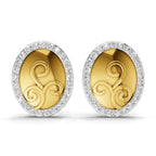Lab Grown Diamond Earrings 0.07 Carat IGI Certified Round Shape F-G VS | 925 Sterling Silver Gold Plated Fashion Earrings