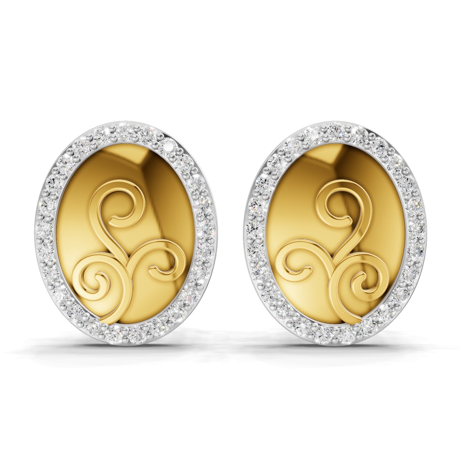 Lab Grown Diamond Earrings 0.07 Carat IGI Certified Round Shape F-G VS | 925 Sterling Silver Gold Plated Fashion Earrings