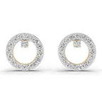Lab Grown Diamond Earrings 0.39 Carat IGI Certified Round Shape F-G VS | 925 Sterling Silver Gold Plated Fashion Earrings