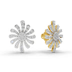Lab Grown Diamond Earrings 0.92 Carat IGI Certified Round Shape F-G VS | 925 Sterling Silver Yellow Gold Plated Fashion Earrings