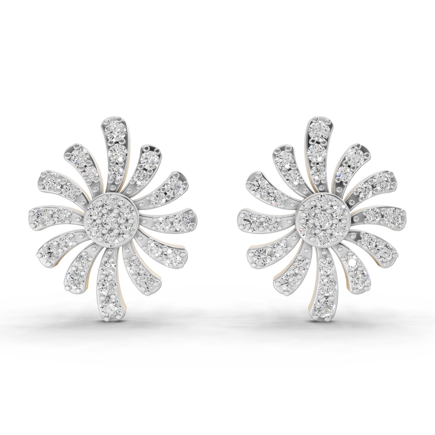 Lab Grown Diamond Earrings 0.92 Carat IGI Certified Round Shape F-G VS | 925 Sterling Silver Yellow Gold Plated Fashion Earrings