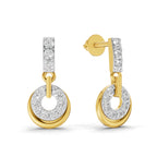 Lab Grown Diamond Earrings 0.35 Carat IGI Certified Round Shape F-G VS | 925 Sterling Silver Gold Plated Fashion Earrings