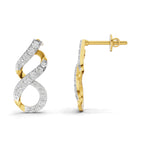 Lab Grown Diamond Earrings 0.49 Carat IGI Certified Round Shape F-G VS | 925 Sterling Silver Gold Plated Fashion Earrings