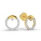 Lab Grown Diamond Earrings 0.15 Carat IGI Certified Round Shape F-G VS | 925 Sterling Silver Yellow Gold Plated Fashion Earrings