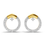 Lab Grown Diamond Earrings 0.15 Carat IGI Certified Round Shape F-G VS | 925 Sterling Silver Yellow Gold Plated Fashion Earrings