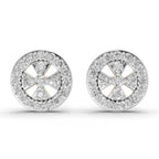 Lab Grown Diamond Earrings 0.64 Carat IGI Certified Round Shape F-G VS | 925 Sterling Silver Gold Plated Diamond Halo Stud Earrings