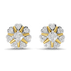Lab Grown Diamond Earrings 0.37 Carat IGI Certified Round Shape F-G VS | 925 Sterling Silver Gold Plated Fashion Earrings
