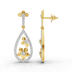 Lab Grown Diamond Earrings 0.88 Carat IGI Certified Round Shape F-G VS | 925 Sterling Silver Gold Plated Fashion Earrings