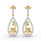 Lab Grown Diamond Earrings 0.88 Carat IGI Certified Round Shape F-G VS | 925 Sterling Silver Gold Plated Fashion Earrings