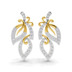 Lab Grown Diamond Earrings 0.73 Carat IGI Certified Round Shape F-G VS | 925 Sterling Silver Yellow Gold Plated Fashion Earrings