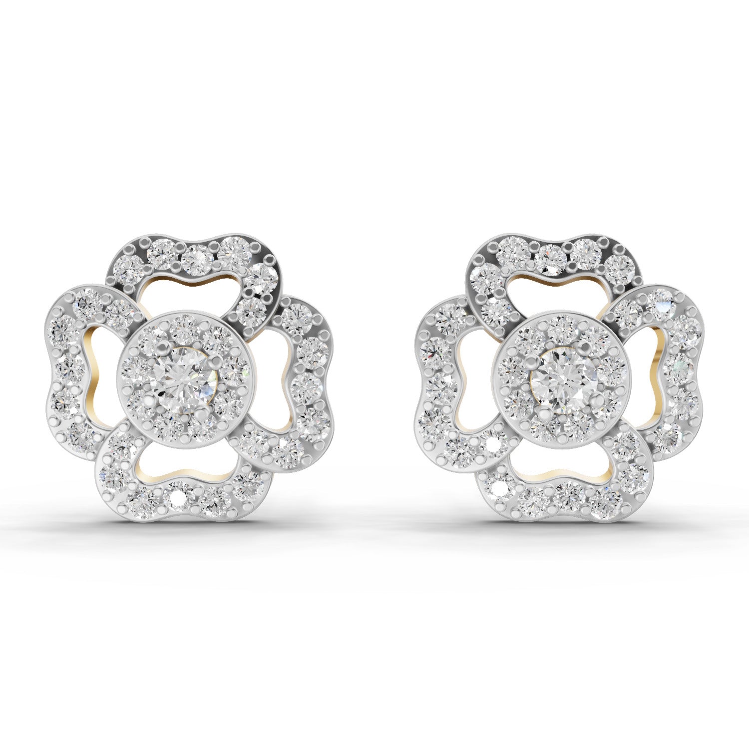Lab Grown Diamond Earrings 0.93 Carat IGI Certified Round Shape F-G VS | 925 Sterling Silver Gold Plated Fashion Earrings