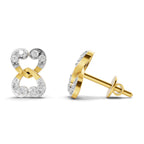 Lab Grown Diamond Earrings 0.18 Carat IGI Certified Round Shape F-G VS | 925 Sterling Silver Gold Plated Fashion Earrings