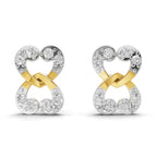 Lab Grown Diamond Earrings 0.18 Carat IGI Certified Round Shape F-G VS | 925 Sterling Silver Gold Plated Fashion Earrings