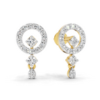 Lab Grown Diamond 0.44CT 925 Sterling Silver Gold Plated Round Shape Earring