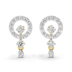 Lab Grown Diamond 0.44CT 925 Sterling Silver Gold Plated Round Shape Earring