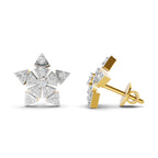 Lab Grown Diamond Earrings 0.36 Carat IGI Certified Round Shape F-G VS | 925 Sterling Silver Gold Plated Fashion Earrings