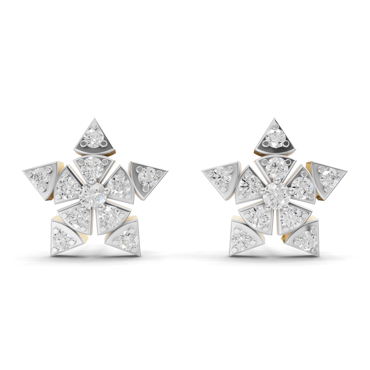Lab Grown Diamond Earrings 0.36 Carat IGI Certified Round Shape F-G VS | 925 Sterling Silver Gold Plated Fashion Earrings