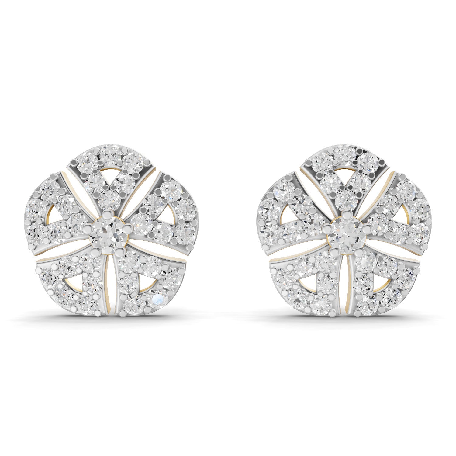 Lab Grown Diamond Earrings 0.9 Carat IGI Certified Round Shape F-G VS | 925 Sterling Silver Gold Plated Fashion Earrings