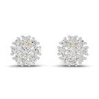 Lab Grown Diamond Earrings 0.19 Carat IGI Certified Round Shape F-G VS | 925 Sterling Silver Gold Plated Fashion Earrings