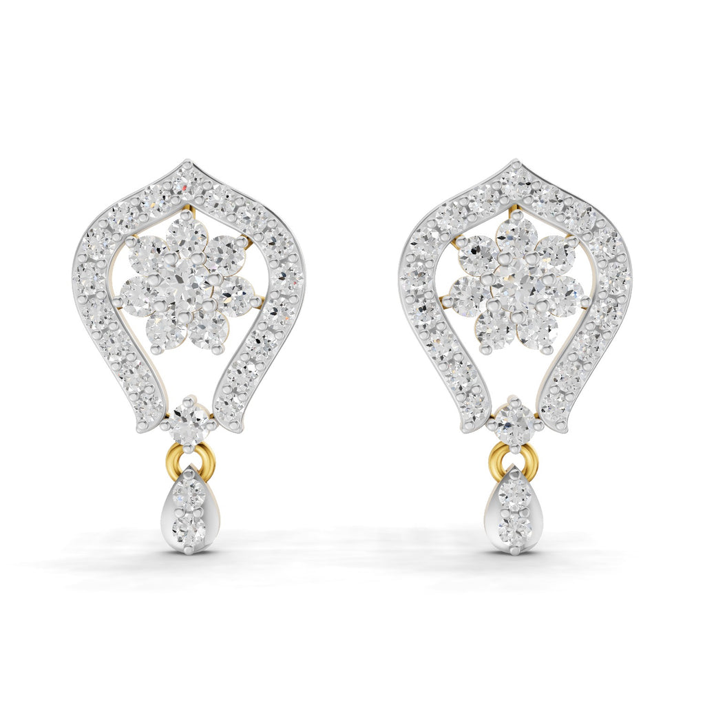 Lab Grown Diamond Earrings 0.81 Carat IGI Certified Round Shape F-G VS | 925 Sterling Silver Gold Plated Fashion Earrings