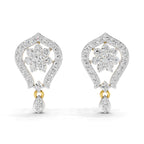 Lab Grown Diamond Earrings 0.81 Carat IGI Certified Round Shape F-G VS | 925 Sterling Silver Gold Plated Fashion Earrings