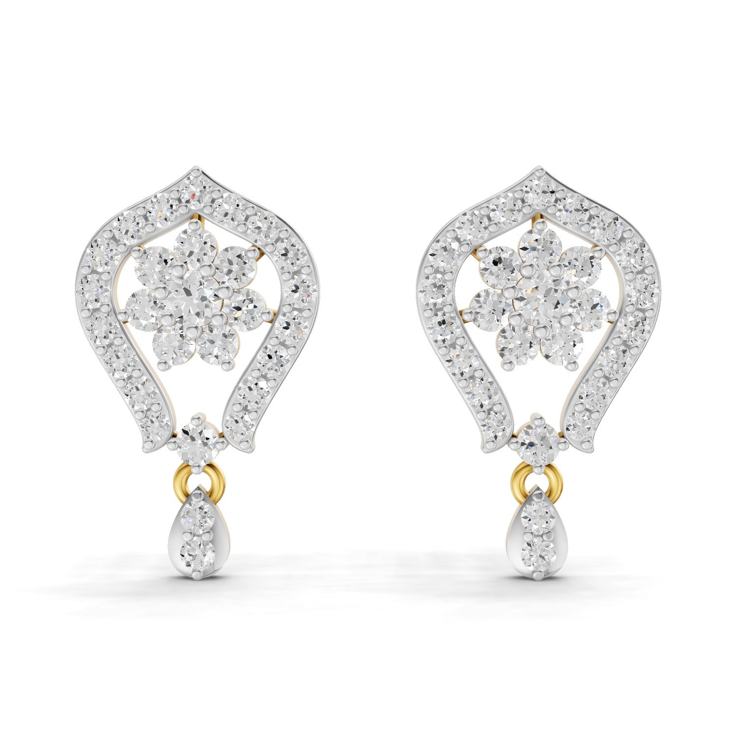 Lab Grown Diamond Earrings 0.81 Carat IGI Certified Round Shape F-G VS | 925 Sterling Silver Gold Plated Fashion Earrings