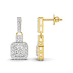 Lab Grown Diamond Earrings 0.8 Carat IGI Certified Round Shape 925 Sterling Silver Yellow Gold Plated Fashion Earrings