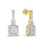 Lab Grown Diamond Earrings 0.8 Carat IGI Certified Round Shape 925 Sterling Silver Yellow Gold Plated Fashion Earrings