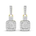 Lab Grown Diamond Earrings 0.8 Carat IGI Certified Round Shape 925 Sterling Silver Yellow Gold Plated Fashion Earrings