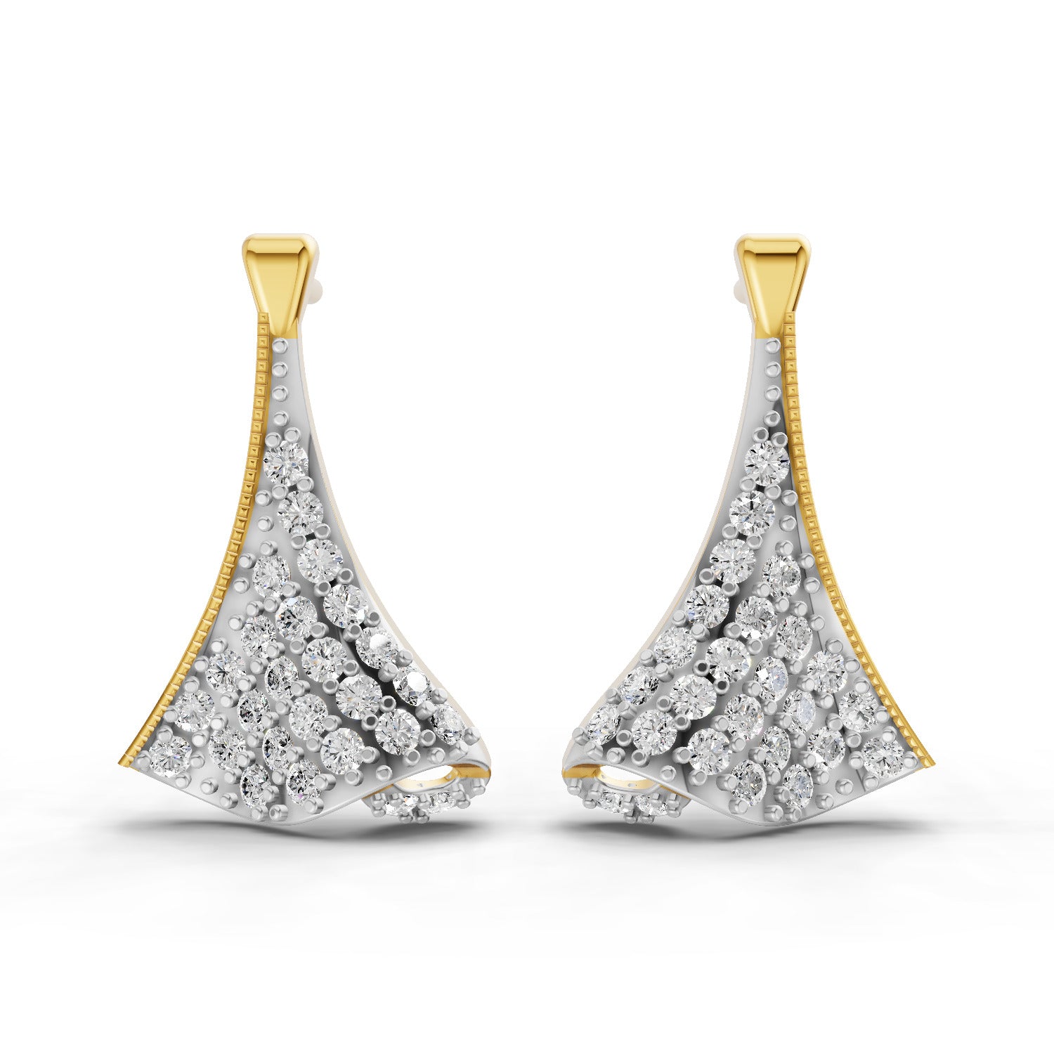 Lab Grown Diamond Earrings 0.71 Carat IGI Certified Round Shape F-G VS | 925 Sterling Silver Gold Plated Fashion Earrings