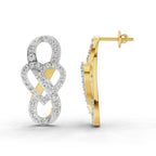 Lab Grown Diamond Earrings 1.61 Carat IGI Certified Round Shape F-G VS | 925 Sterling Silver Gold Plated Fashion Earrings