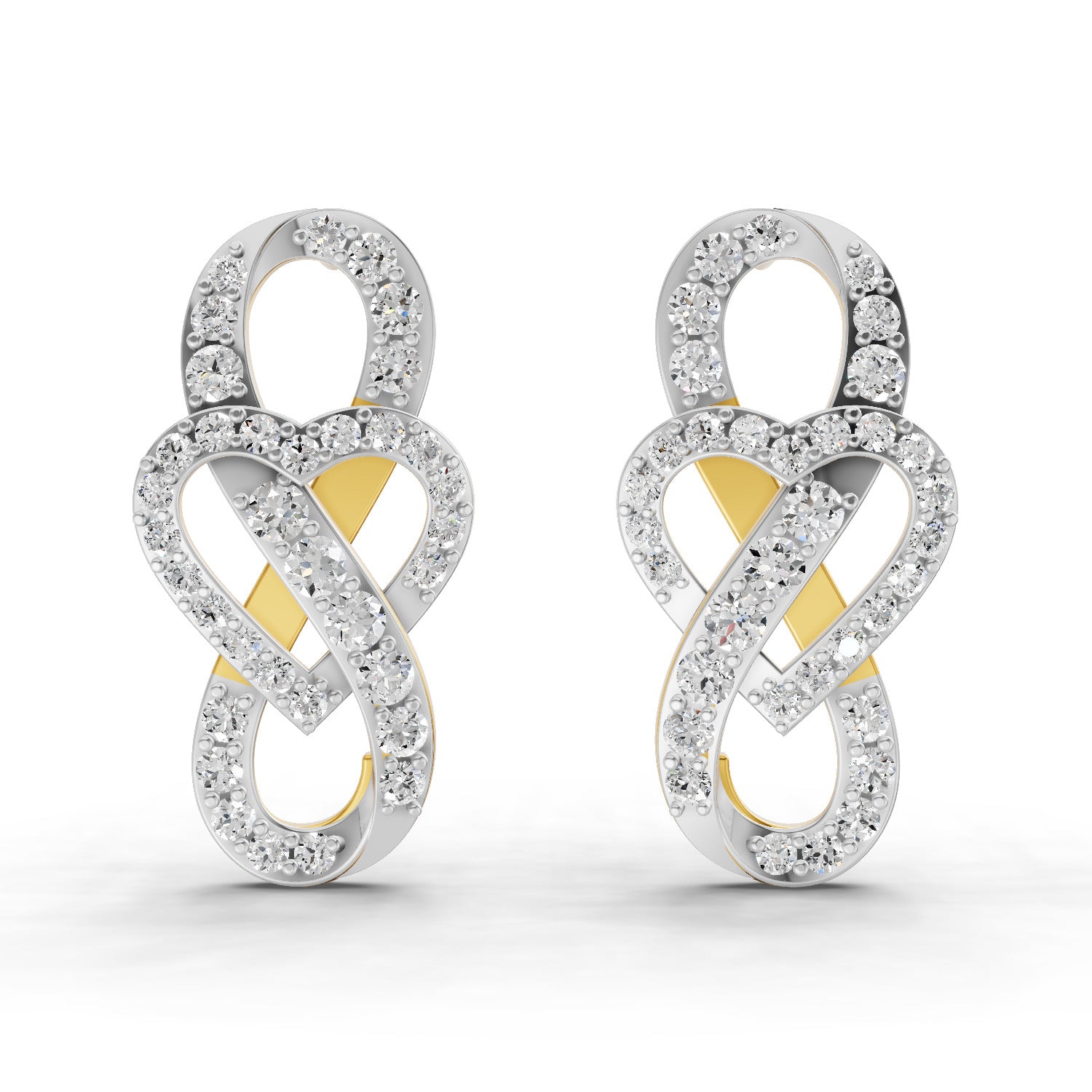 Lab Grown Diamond Earrings 1.61 Carat IGI Certified Round Shape F-G VS | 925 Sterling Silver Gold Plated Fashion Earrings