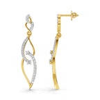 Lab Grown Diamond Earrings 0.63 Carat IGI Certified Round Shape F-G VS | 925 Sterling Silver Gold Plated Teardrop Pear Shape Earrings