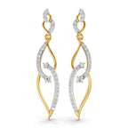 Lab Grown Diamond Earrings 0.63 Carat IGI Certified Round Shape F-G VS | 925 Sterling Silver Gold Plated Teardrop Pear Shape Earrings
