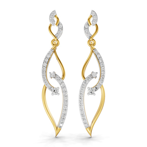 Lab Grown Diamond Earrings 0.63 Carat IGI Certified Round Shape F-G VS | 925 Sterling Silver Gold Plated Teardrop Pear Shape Earrings
