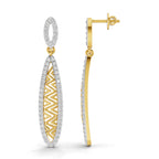 Lab Grown Diamond Earrings 1.1 Carat IGI Certified Round Shape F-G VS | 925 Sterling Silver Gold Plated Fashion Earrings
