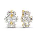 Lab Grown Diamond Earrings 0.72 Carat IGI Certified Round Shape 925 Sterling Silver Gold Plated Dual Tone Spade Stud Earrings