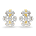 Lab Grown Diamond Earrings 0.72 Carat IGI Certified Round Shape 925 Sterling Silver Gold Plated Dual Tone Spade Stud Earrings