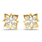 Lab Grown Diamond Earrings 0.20 Carat IGI Certified Round Shape F-G VS | 925 Sterling Silver Gold Plated Fashion Earrings