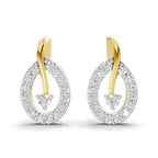 Lab Grown Diamond Earrings 0.28 Carat IGI Certified Round Shape F-G VS | 925 Sterling Silver Gold Plated Fashion Earrings