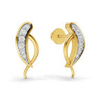 Lab Grown Diamond Earrings 0.29 Carat IGI Certified Round Shape F-G VS | 925 Sterling Silver Gold Plated Fashion Earrings
