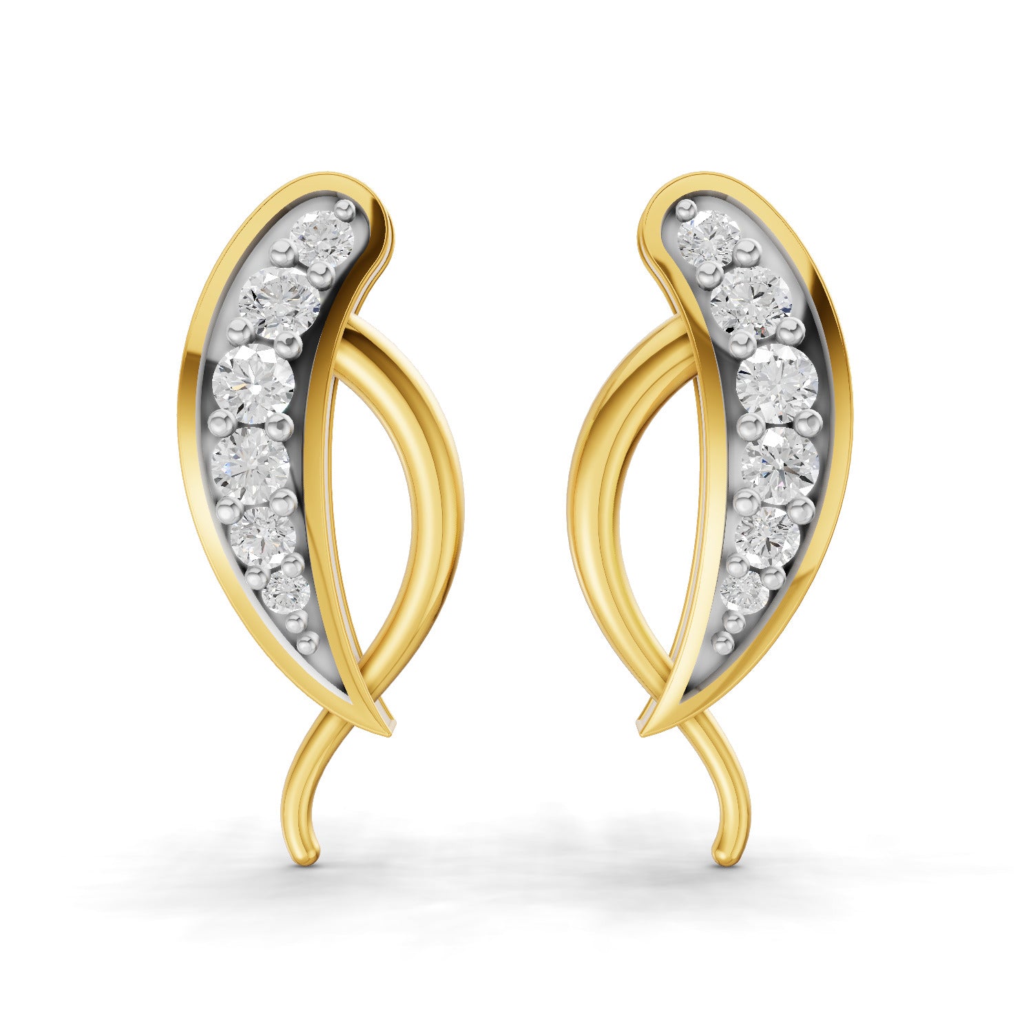 Lab Grown Diamond Earrings 0.29 Carat IGI Certified Round Shape F-G VS | 925 Sterling Silver Gold Plated Fashion Earrings