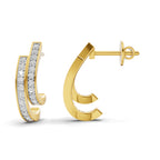 Lab Grown Diamond Earrings 0.43 Carat IGI Certified Round Shape F-G VS | 925 Sterling Silver Gold Plated Fashion Earrings