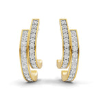 Lab Grown Diamond Earrings 0.43 Carat IGI Certified Round Shape F-G VS | 925 Sterling Silver Gold Plated Fashion Earrings