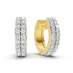 Lab Grown Diamond Earrings 0.56 Carat IGI Certified Round Shape F-G VS Quality| 925 Sterling Silver Gold Plated Diamond?Pave Gold Plated Hoop Earrings