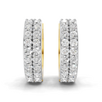 Lab Grown Diamond Earrings 0.56 Carat IGI Certified Round Shape F-G VS Quality| 925 Sterling Silver Gold Plated Diamond?Pave Gold Plated Hoop Earrings