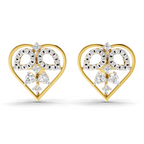 Lab Grown Diamond Earrings 0.69 Carat IGI Certified Round Shape 925 Sterling Silver Gold Plated Heart's Desire Stud Earrings