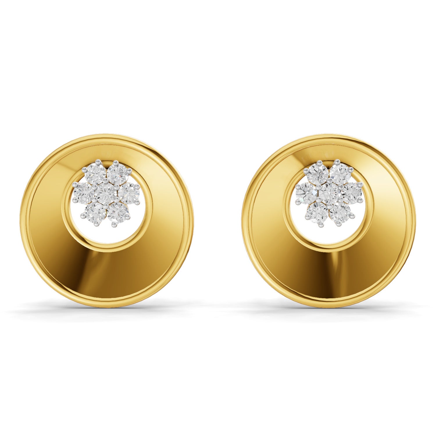 Lab Grown Diamond Earrings 0.2 Carat IGI Certified Round Shape F-G VS | 925 Sterling Silver Gold Plated Fashion Earrings